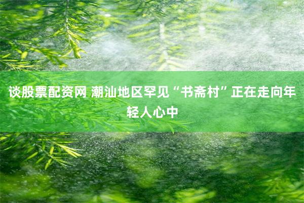 谈股票配资网 潮汕地区罕见“书斋村”正在走向年轻人心中