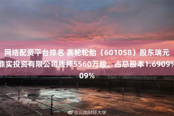 网络配资平台排名 赛轮轮胎（601058）股东瑞元鼎实投资有限公司质押5560万股，占总股本1.6909%