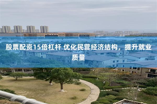 股票配资15倍杠杆 优化民营经济结构，提升就业质量