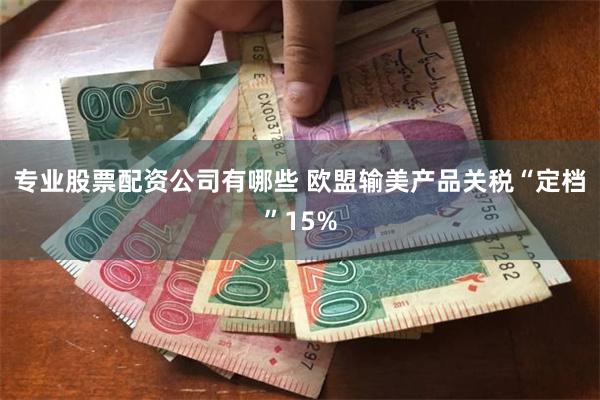专业股票配资公司有哪些 欧盟输美产品关税“定档”15%