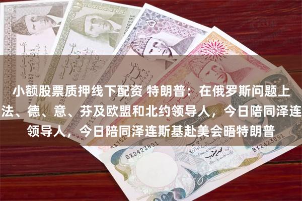 小额股票质押线下配资 特朗普：在俄罗斯问题上取得重大进展！英、法、德、意、芬及欧盟和北约领导人，今日陪同泽连斯基赴美会晤特朗普
