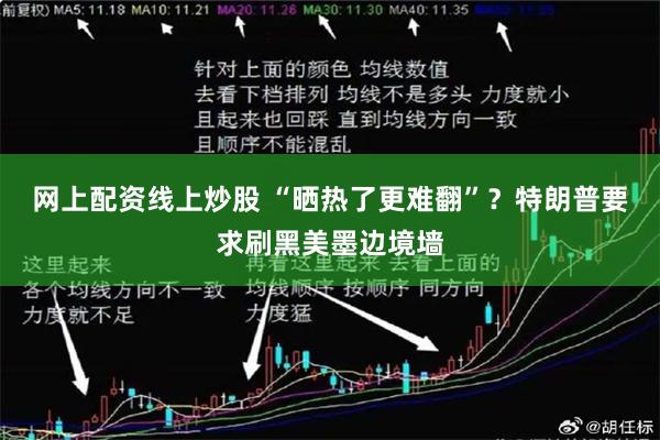 网上配资线上炒股 “晒热了更难翻”？特朗普要求刷黑美墨边境墙